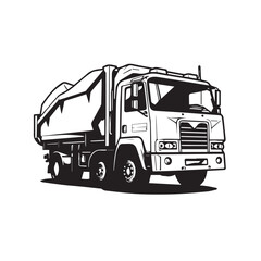 Tractor trailer in cartoon, doodle style. Image for t shirt. Isolated 2d vector illustration in logo, icon, sketch style, Eps 10. AI Generative