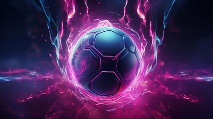 Dynamic neon 3D football concept