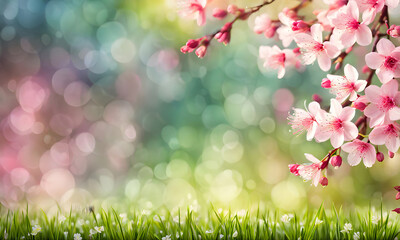Obraz na płótnie Canvas Springtime bokeh with blossoming trees