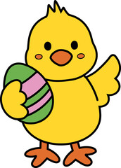 Easter chick in cartoon style vector
