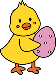 Easter chick in cartoon style vector
