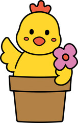 Easter chick in cartoon style vector
