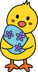 Easter chick in cartoon style vector
