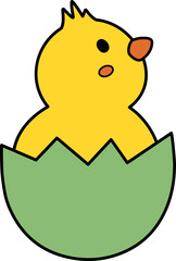 Easter chick in cartoon style vector
