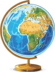 Minimalist Isolated Clipart Illustration of a Globe