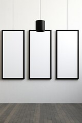 A template mock-up frame on a wall with a shadow, in the style of minimalistic modern interior