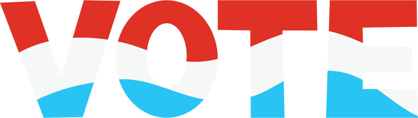 Fototapeta premium Vote vector. Election day in Luxemburg. National flag