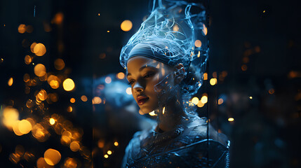 Enigmatic Cybernetic Entity

A captivating image of a cybernetic entity with an intricate headpiece, a blend of human traits and advanced technology, perfect for futuristic narratives. - obrazy, fototapety, plakaty