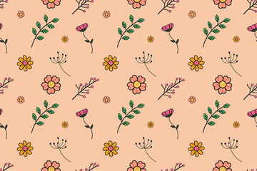 Spring flower seamless pattern decorative wallpaper.