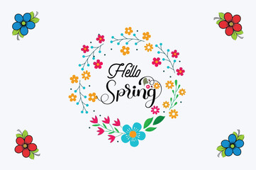 It's Spring Time. Beautiful flowers on a colorful background.
