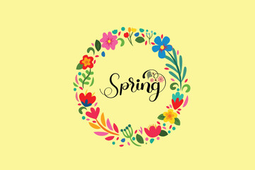 It's Spring Time. Beautiful flowers on a colorful background.
