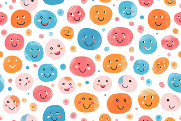 Seamless Pastel Smiles Pattern Design