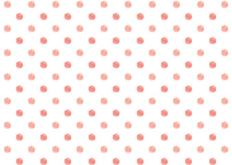クレヨンタッチの水玉模様ドットシームレスパターン/ピンク