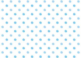 クレヨンタッチの水玉模様ドットシームレスパターン/ブルー