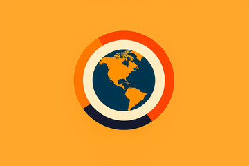 Africa with a patterned map adorned with ethnic striped motifs