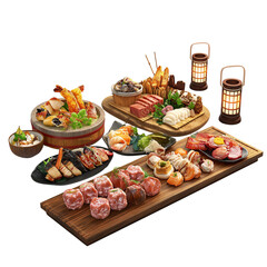 A vibrant spread of delicious snacks and drinks, perfect for a casual gathering or a gourmet feast