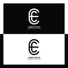 EC initial letter logo. Alphabet E and C pattern design monogram