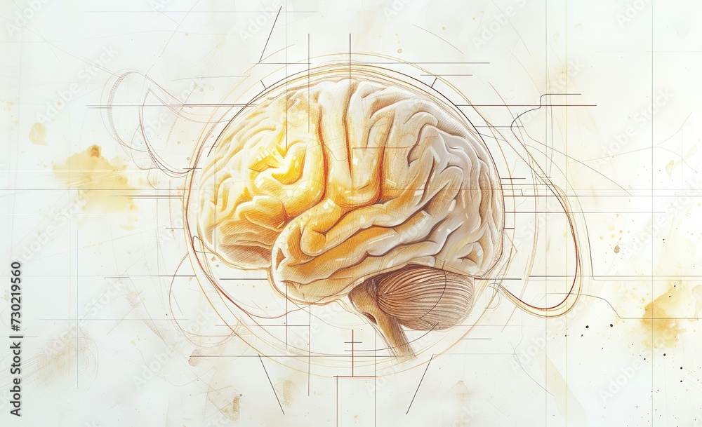 Poster digital brain interface: a vivid illustration of neural networks and cognitive processes in streamin