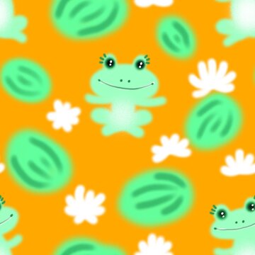 frog seamless abstract pattern background fabric fashion design print digital illustration art texture textile wallpaper apparel image with graphic repeat elements