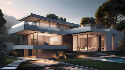 Fototapeta premium Futuristic And Modern Home Design