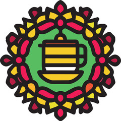 Obraz premium ornament heraldic coffee roasters, icon