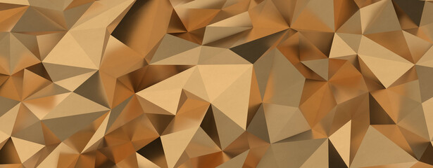 gold Abstract mosaic background, gold polygon background, abstract background - obrazy, fototapety, plakaty