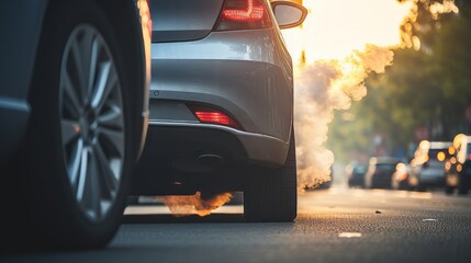 A car exhaust emitting harmful emissions