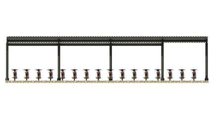 Fototapeta premium 2D Illustration of Parking Space Building Exterior