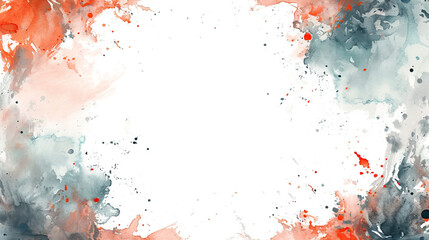 greeting or invitation cards with watercolor texture with abstract washes and blended color splashes on the white paper background, copy space, 16:9
