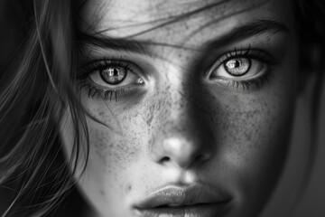 Fototapeta premium black and white portrait of a person