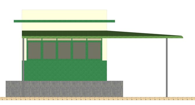 3D Illustration of Square-Shaped Building Exterior