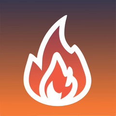 logo de llama de fuego con la palabra arde en mi, icon