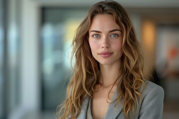Fototapeta premium Corporate Business Photography of a Stylish Business Woman Exuding Confidence and Leadership, Generative AI