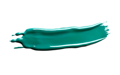 Teal Stroke of Paint Isolated on Transparent Background. 