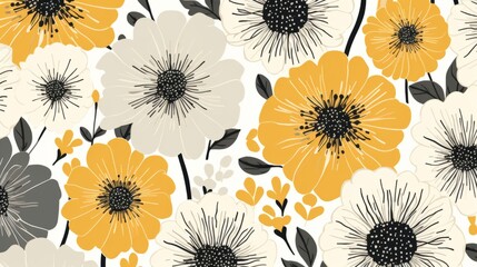 Chic and modern flower pattern adding a contemporary flair