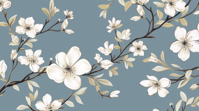 Elegant flower pattern with blossoms gracefully adorning the design