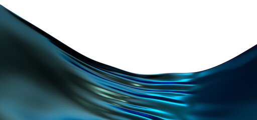 Abstract blue wave. Blue scarf. Bright blue ribbon on white background.