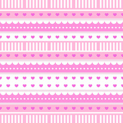 Cute seamless pattern with abstract ornament on soft pink background. 