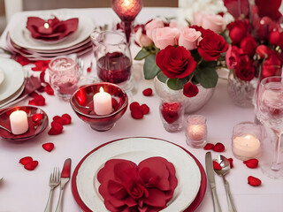 Valentine's Day table set.