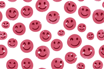Pastel Smiles Pattern with Transparent Background