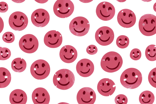 Pastel Smiles Pattern with Transparent Background