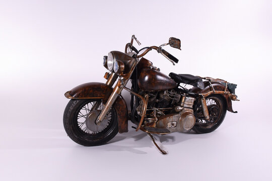Old Vintage Harley from world war , image taken inside of a studio. WLA Harely Davidson.	