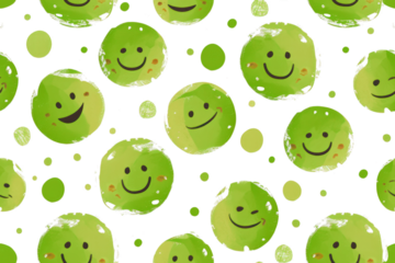 Seamless Pastel Smiles Pattern Background