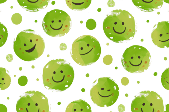 Seamless Pastel Smiles Pattern Background