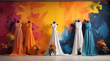 Vibrant fashion themed backdrop with a touch of artistic beauty - obrazy, fototapety, plakaty