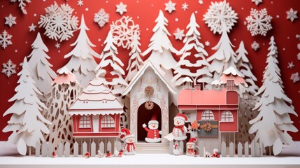 Fototapeta premium Wishing you a Merry Christmas with this delightful scene that leaves room for your creativity