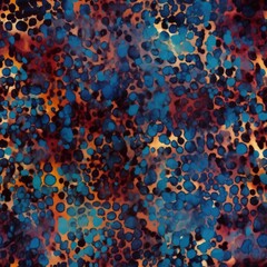 Abstract Blue and Orange Organic Pattern. Close-up of a vibrant abstract pattern with blue and orange organic shapes.