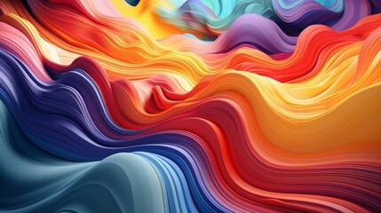 Obraz premium Radiant 3D scene, a symphony of colors and depth in three dimensional form