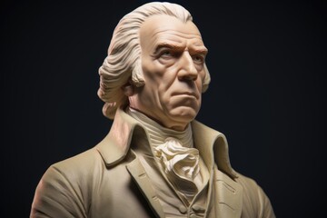 James Watt realistic statue,  the renowned Scottish inventor and engineer whose innovations played a pivotal role in the Industrial Revolution with his advancements in steam engine technology