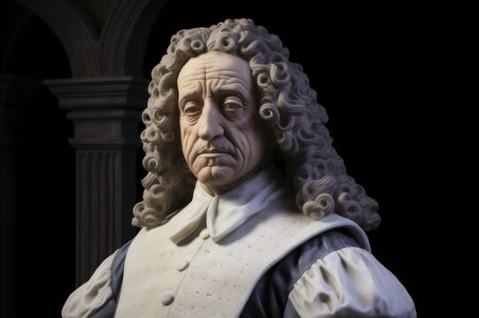 Robert Hooke statue. A renowned 17th-century scientist known for his contributions to microscopy and biology, particularly famous for his work in Micrographia